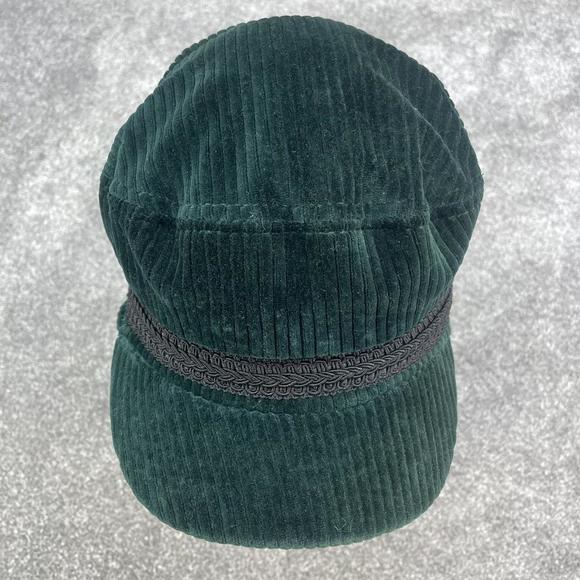 Other - TOPSHOP FOREST GREEN CORDUROY BAKERS HAT BERET CAP PUFFY Y2K